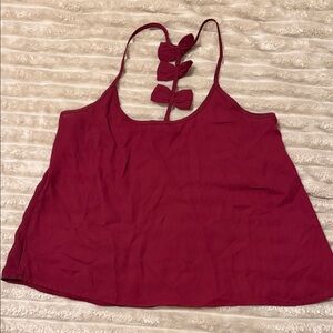 SHEIN Burgundy Camisole with Bow Accent